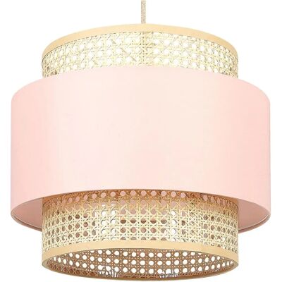 Lámpara de techo Beliani Rosa y Natural - Lámpara Colgante Lámpara de techo Beliani Rosa y Natural - Lámpara Colgante