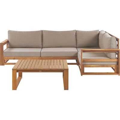 Beliani Ensemble de Canapé d'angle de Jardin Taupe - Ensemble de Canapés de Jardin - Publicité Beliani Ensemble de Canapé d'angle de Jardin Taupe - Ensemble de Canapés de Jardin - Publicité