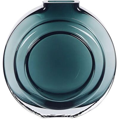 Vase à Fleurs en Verre Turquoise Beliani - 27 cm Forme Ronde - Design Moderne - Publicité Vase à Fleurs en Verre Turquoise Beliani - 27 cm Forme Ronde - Design Moderne - Publicité
