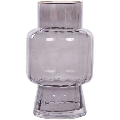 Beliani Blumenvasen MEGALO Grau Glas 26 cm - Blumenvase Beliani Blumenvasen MEGALO Grau Glas 26 cm - Blumenvase