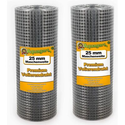 AQUAGART Malla de Alambre Galvanizada 200m x 0,5m - Cerca para Jardín y Animales AQUAGART Malla de Alambre Galvanizada 200m x 0,5m - Cerca para Jardín y Animales