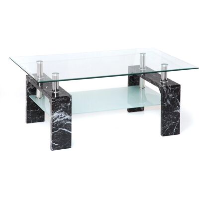 PAROLI Rechteckiger Schwarzer Marmorierter Couchtisch - Couchtisch PAROLI Rechteckiger Schwarzer Marmorierter Couchtisch - Couchtisch