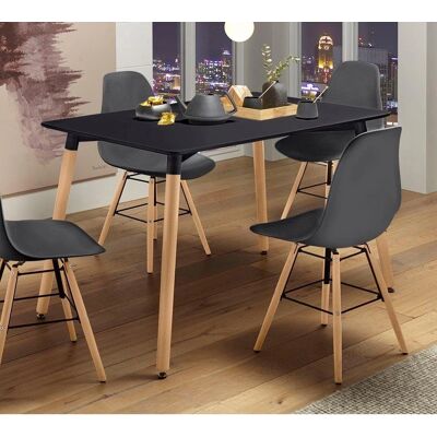 PAROLI Rechteckiger Esstisch - Modern, 120cm, Schwarz, FSC Beine PAROLI Rechteckiger Esstisch - Modern, 120cm, Schwarz, FSC Beine