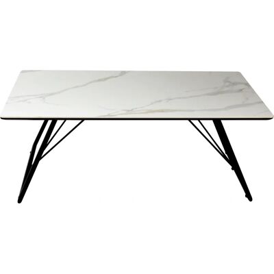 PAROLI Couchtisch - Rechteckig, Keramik, Metallrahmen PAROLI Couchtisch - Rechteckig, Keramik, Metallrahmen