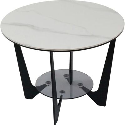 PAROLI Couchtisch - Weiß, 60x42x60 cm - Rund PAROLI Couchtisch - Weiß, 60x42x60 cm - Rund