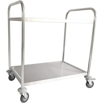 Stier - Edelstahl-Servierwagen - 2‑étages - 810x460x900 mm - chariot de service - Publicité Stier - Edelstahl-Servierwagen - 2‑étages - 810x460x900 mm - chariot de service - Publicité