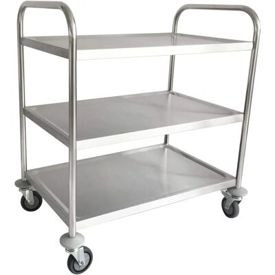 STIER RVS Serveerwagen - 3 Stufen - 150 kg - Serving Cart STIER RVS Serveerwagen - 3 Stufen - 150 kg - Serving Cart