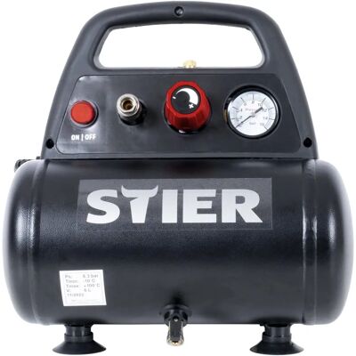 STIER MKT 215-8-6 Öl-freier Kompressor - 6L - 230V - 97dB STIER MKT 215-8-6 Öl-freier Kompressor - 6L - 230V - 97dB