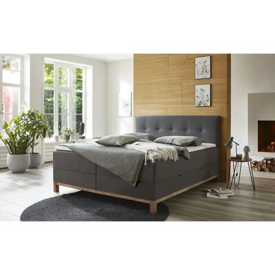 maison bleue Catania - Graues Boxspringbett mit Stauraum - 162x116cm maison bleue Catania - Graues Boxspringbett mit Stauraum - 162x116cm