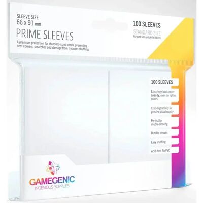 Protège-cartes Gamegenic Prime - Blanc - 66x91mm (100) Protège-cartes Gamegenic Prime - Blanc - 66x91mm (100)