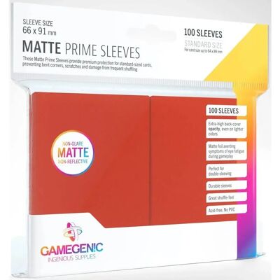 Gamegenic Rote Mattes Kartenhüllen - Standardgröße - 100 Gamegenic Rote Mattes Kartenhüllen - Standardgröße - 100