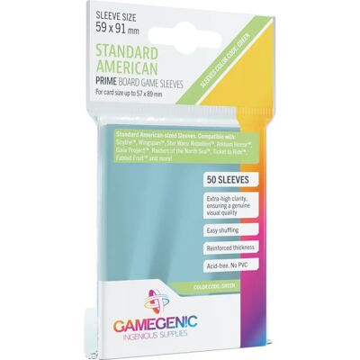 Gamegenic Gröna standard amerikanska kortskydd - 50 st Gamegenic Gröna standard amerikanska kortskydd - 50 st