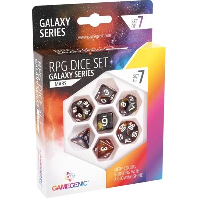 Set de Dés RPG Série Galaxy - Mars - 7 pièces Set de Dés RPG Série Galaxy - Mars - 7 pièces