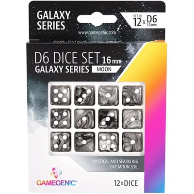Gamegenic Mond Würfelset - Galaxy Series, 16mm, 12 Stück - Rollenspiel Gamegenic Mond Würfelset - Galaxy Series, 16mm, 12 Stück - Rollenspiel