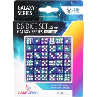 Gamegenic Galaxy Series Neptune D6 Würfelset - 12mm - 36 Stück Gamegenic Galaxy Series Neptune D6 Würfelset - 12mm - 36 Stück