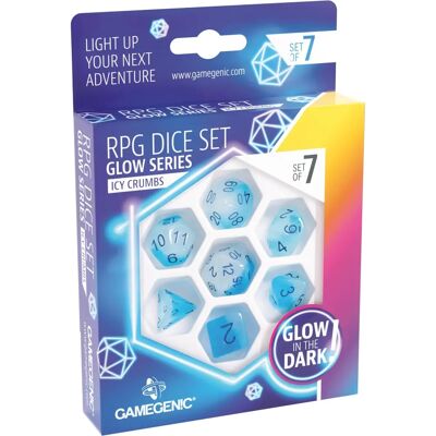 Gamegenic Blaue Glow Series Icy Crumbs Würfelset - 7 Stück Gamegenic Blaue Glow Series Icy Crumbs Würfelset - 7 Stück