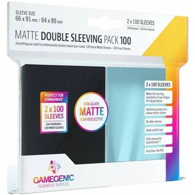 Protége-cartes Gamegenic Double Sleeving - Pack de 100 - 66x91mm Protége-cartes Gamegenic Double Sleeving - Pack de 100 - 66x91mm