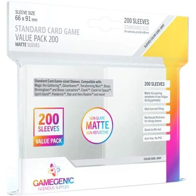 Confezione da 200 bustine opache per giochi di carte - Taglia standard Confezione da 200 bustine opache per giochi di carte - Taglia standard