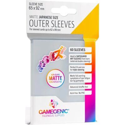 Protèges cartes japonaises mates Gamegenic - Pack de 60 - Publicité Protèges cartes japonaises mates Gamegenic - Pack de 60 - Publicité