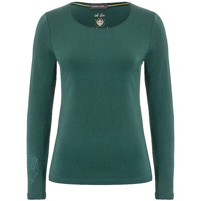 THE SPIRIT OF OM Damen Yogashirt Chakra-Flower Bambus dunkelgrün XS - Yogashirt THE SPIRIT OF OM Damen Yogashirt Chakra-Flower Bambus dunkelgrün XS - Yogashirt