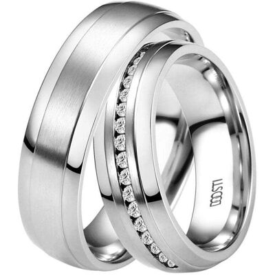 DOOSTI Silber Zirkonia Ring - Partnerarmband - 6mm DOOSTI Silber Zirkonia Ring - Partnerarmband - 6mm