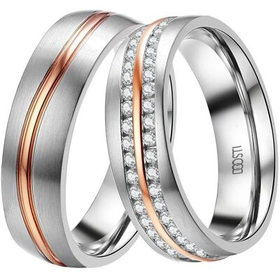 DOOSTI Roségold Edelstahl Ehering - Ring DOOSTI Roségold Edelstahl Ehering - Ring