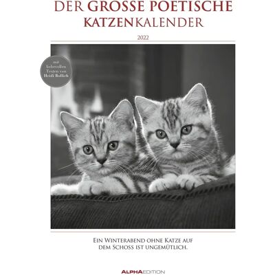 Alpha Edition Schwarzer und Weißer Katzenkalender 2022 - Wandkalender A3 - Poetische Zitate Alpha Edition Schwarzer und Weißer Katzenkalender 2022 - Wandkalender A3 - Poetische Zitate