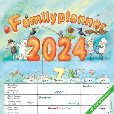 Alpha Edition Calendario da Parete 2024 - Pianificatore Familiare 30x30 cm Alpha Edition Calendario da Parete 2024 - Pianificatore Familiare 30x30 cm