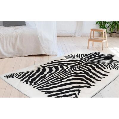 CALO-DELUXE Vogesen 400 Hochflor-Teppich - schwarz-weiß - 120x160cm CALO-DELUXE Vogesen 400 Hochflor-Teppich - schwarz-weiß - 120x160cm