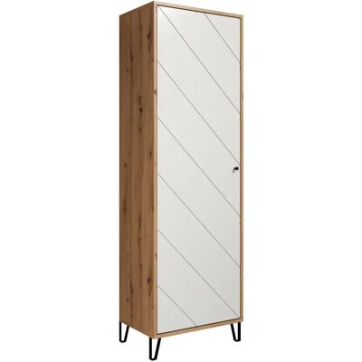VITO Garderobenschrank Grafico - Hochwertig Weiß/Eiche Artisan - 63cm breit VITO Garderobenschrank Grafico - Hochwertig Weiß/Eiche Artisan - 63cm breit