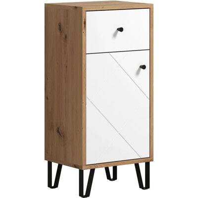 Armoire de salle de bain TrendTeam Touch - Chêne FSC et Blanc Mat Armoire de salle de bain TrendTeam Touch - Chêne FSC et Blanc Mat