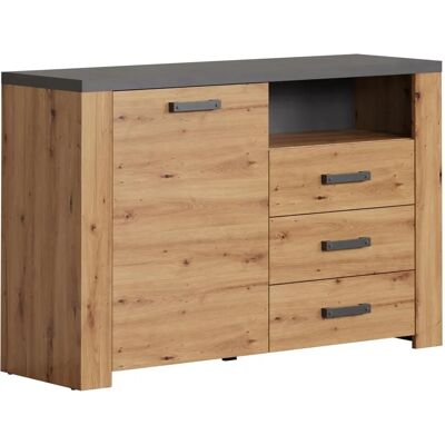 Trendteam Follow Dressoir - Eiken Artisan / Matera grijs - 127cm Trendteam Follow Dressoir - Eiken Artisan / Matera grijs - 127cm