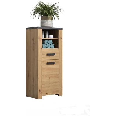 TRENDTEAM Follow Badskapskap - Eike Tre Melamin - 53x118x35 cm TRENDTEAM Follow Badskapskap - Eike Tre Melamin - 53x118x35 cm