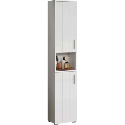 Armoire salle de bain blanc brillant Wons - Meuble de rangement salle de bain Armoire salle de bain blanc brillant Wons - Meuble de rangement salle de bain