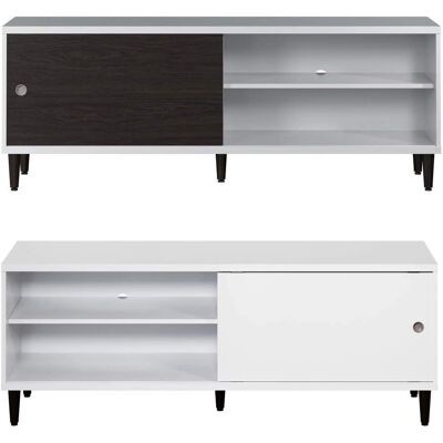 Trendteam Wenge Hvit Matt TV Lowboard - Moderne Vendbar Design - 150x56 cm Trendteam Wenge Hvit Matt TV Lowboard - Moderne Vendbar Design - 150x56 cm