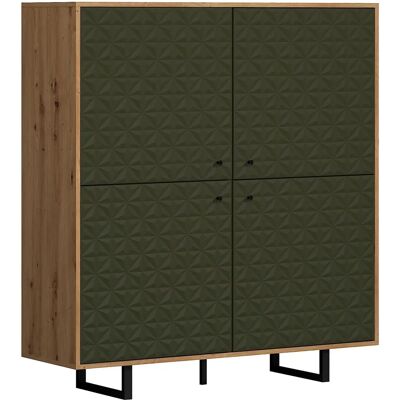 Trendteam Dunkelgrüner Sideboard 124x40x136cm - FSC-zertifizierte Möbel Trendteam Dunkelgrüner Sideboard 124x40x136cm - FSC-zertifizierte Möbel