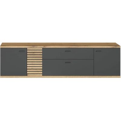 Trendteam Norris TV-Lowboard - Antrasitt / Eik - 202cm Trendteam Norris TV-Lowboard - Antrasitt / Eik - 202cm
