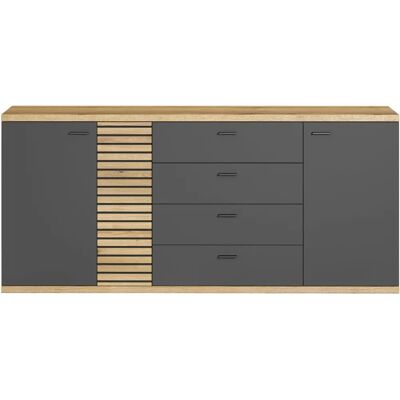 Buffet Norris gris et chêne - 186cm - Publicité Buffet Norris gris et chêne - 186cm - Publicité