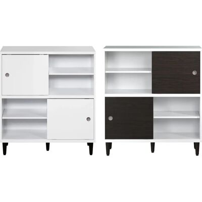 trendteam Hvit/Wenge Bokhylle - Vendbare skyvedører trendteam Hvit/Wenge Bokhylle - Vendbare skyvedører