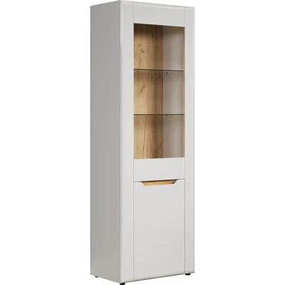 trendteam Marlon Weiß Hochglanz Evoke Eiche Vitrine - Vitrinenschrank trendteam Marlon Weiß Hochglanz Evoke Eiche Vitrine - Vitrinenschrank