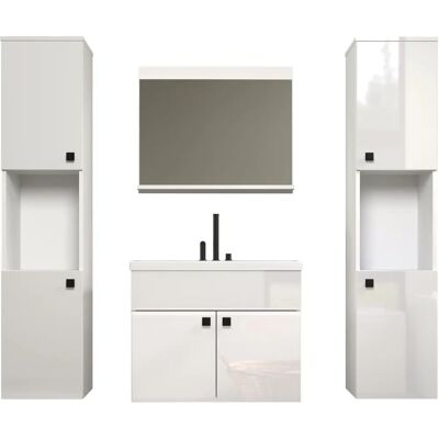 Trendteam Weiß Hochglanz Badmöbel Set - 150cm Trendteam Weiß Hochglanz Badmöbel Set - 150cm