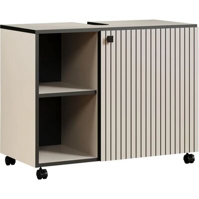 Purebliss - Meuble de salle de bain gris moderne avec 4 roues - 80cm Purebliss - Meuble de salle de bain gris moderne avec 4 roues - 80cm
