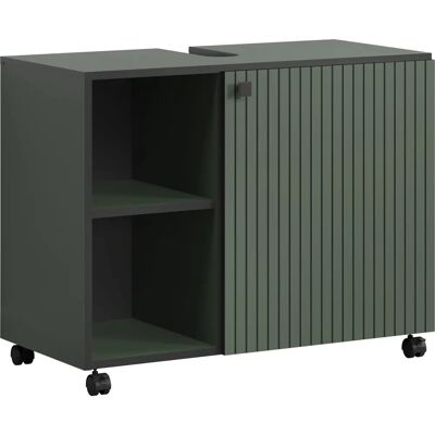 PureBliss Badmeubel met wielen - 80cm, Groen, 1 Deur, 2 Planken PureBliss Badmeubel met wielen - 80cm, Groen, 1 Deur, 2 Planken