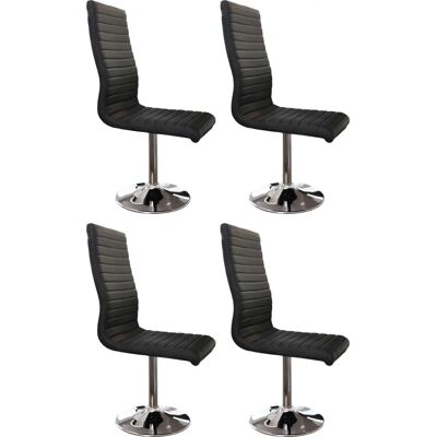 SALESFEVER Esszimmerstuhl - 4 Stück, Schwarz, Drehbar, Modernes Design SALESFEVER Esszimmerstuhl - 4 Stück, Schwarz, Drehbar, Modernes Design