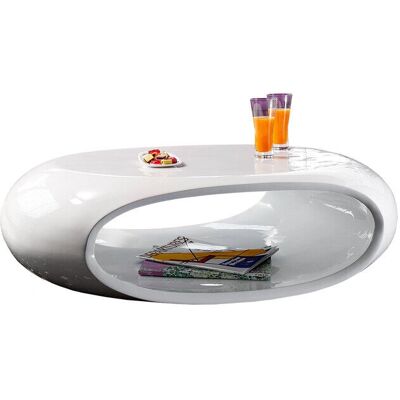 SALESFEVER Weißer Hochglanz Oval Couchtisch - Couchtisch SALESFEVER Weißer Hochglanz Oval Couchtisch - Couchtisch