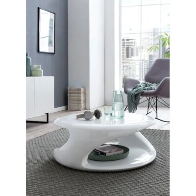 SalesFever Fiberglas Weiß Runder Couchtisch - 80x80x33cm SalesFever Fiberglas Weiß Runder Couchtisch - 80x80x33cm