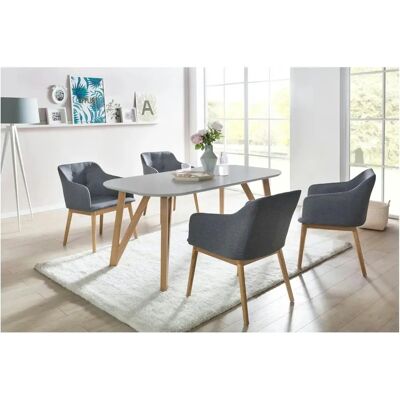 SALESFEVER Esstisch - 200x90cm, Grau, Skandinavisches Design SALESFEVER Esstisch - 200x90cm, Grau, Skandinavisches Design