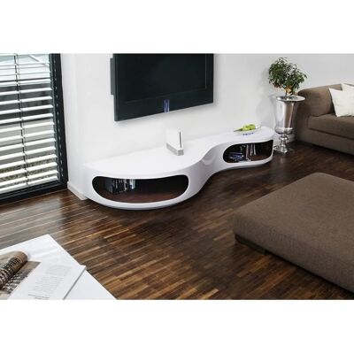 SalesFever Lowboard - 200x50x30cm - Weiß/Walnuss - Modernes Design SalesFever Lowboard - 200x50x30cm - Weiß/Walnuss - Modernes Design