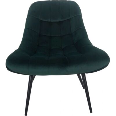 SALESFEVER Grüner Samt-Relaxsessel - Lounge-Sitz mit Steppung SALESFEVER Grüner Samt-Relaxsessel - Lounge-Sitz mit Steppung