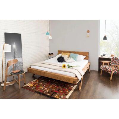 SALESFEVER Eik Bett - Naturfinish, Rustik Stil, 140x200cm SALESFEVER Eik Bett - Naturfinish, Rustik Stil, 140x200cm